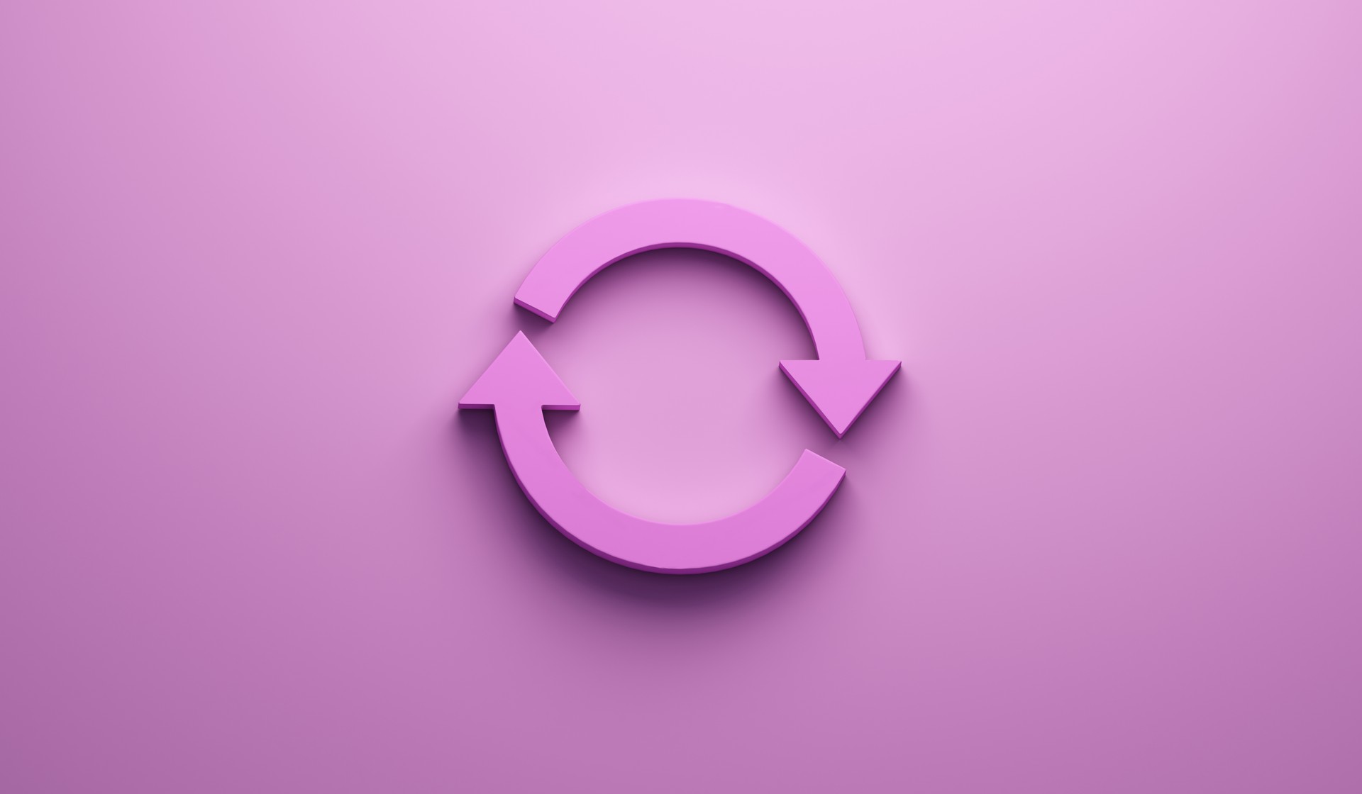 Rotate Pink Symbol on Wall. 3D Render Illustration